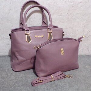 Danbaoly Mauve Satchel w/Cosmetic Bag & Strap